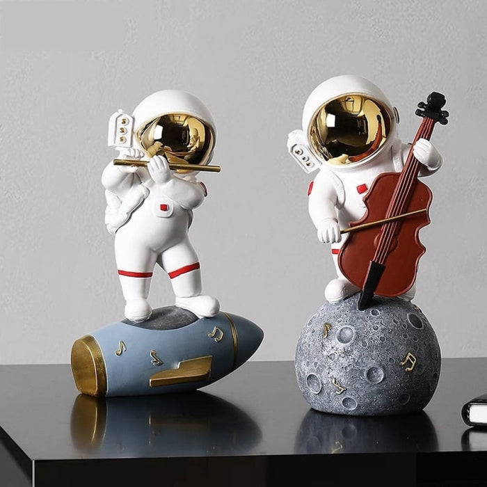 Music Astronaut Figurines Resin Home Decor Miniature