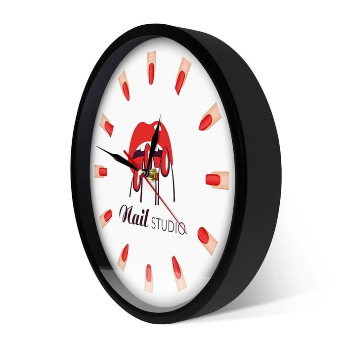 Nail Salon Studio Manicure Types Printed Wall Clock Beauty
