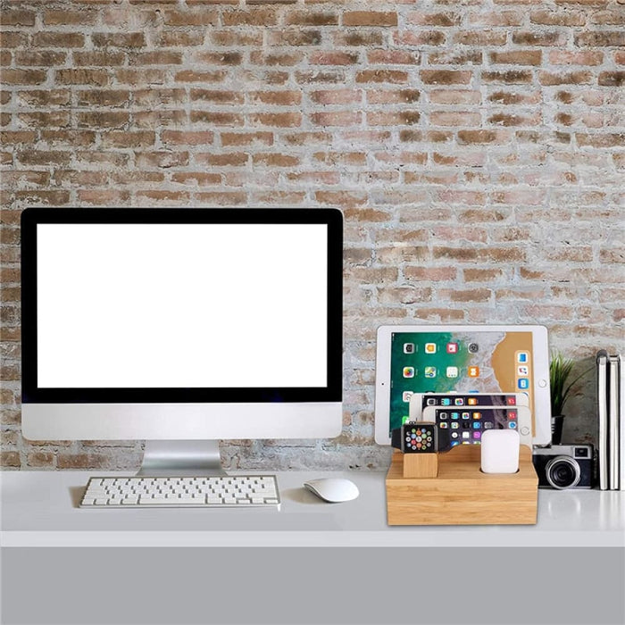 Natural Bamboo Charging Docking Stations and Organizer