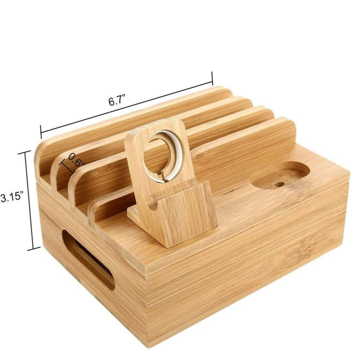Natural Bamboo Charging Docking Stations and Organizer