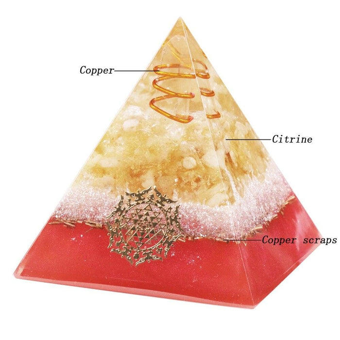 Natural Citrine Orgone Pyramid Energy Generator Reiki