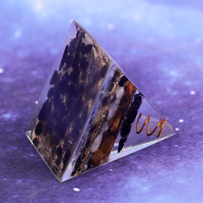Natural Obsidian Orgone Pyramid Reiki Healing Metaphysical
