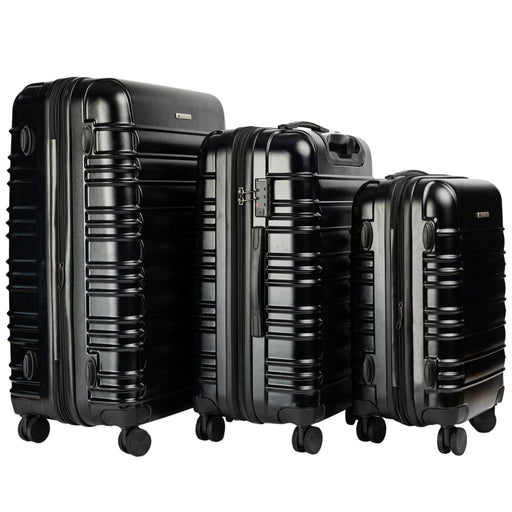 3pc Noctis Luggage Set Hard Shell Abs + pc - Stygian Black