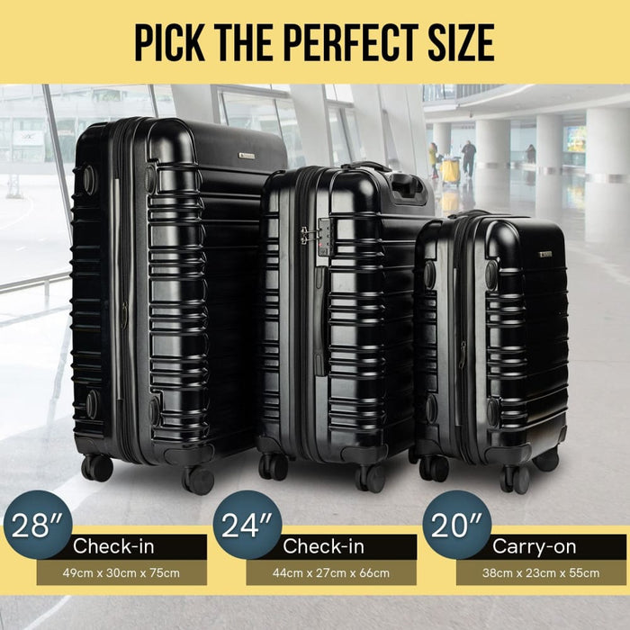 Noctis Suitcase 24in Hard Shell Abs + pc - Stygian Black