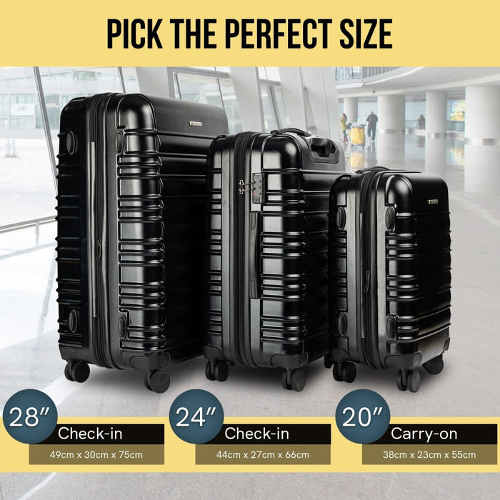 Noctis Suitcase 28in Hard Shell Abs + pc - Stygian Black