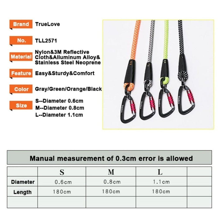 Nylon Leash with Reflective Aluminum-alloy Hook