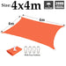 Orange 300d 100% Polyester Tarpaulin Sunshade Net Pavilion