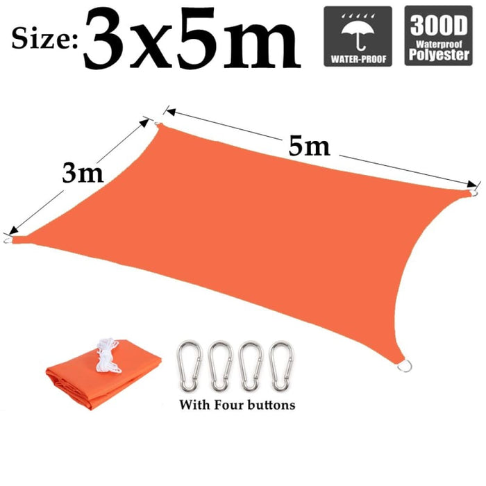 Orange 300d 100% Polyester Tarpaulin Sunshade Net Pavilion