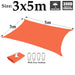 Orange 300d 100% Polyester Tarpaulin Sunshade Net Pavilion