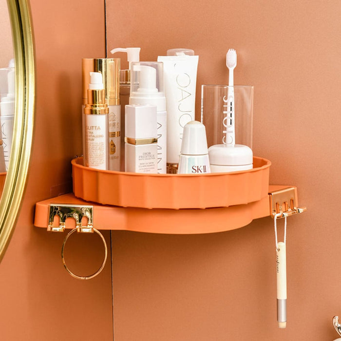 Orange 360 Degree Wall-mounted Rotating Bathroom Organiser