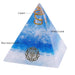 Orgone Pyramid With Healing Blue Glass Gravel Energy 