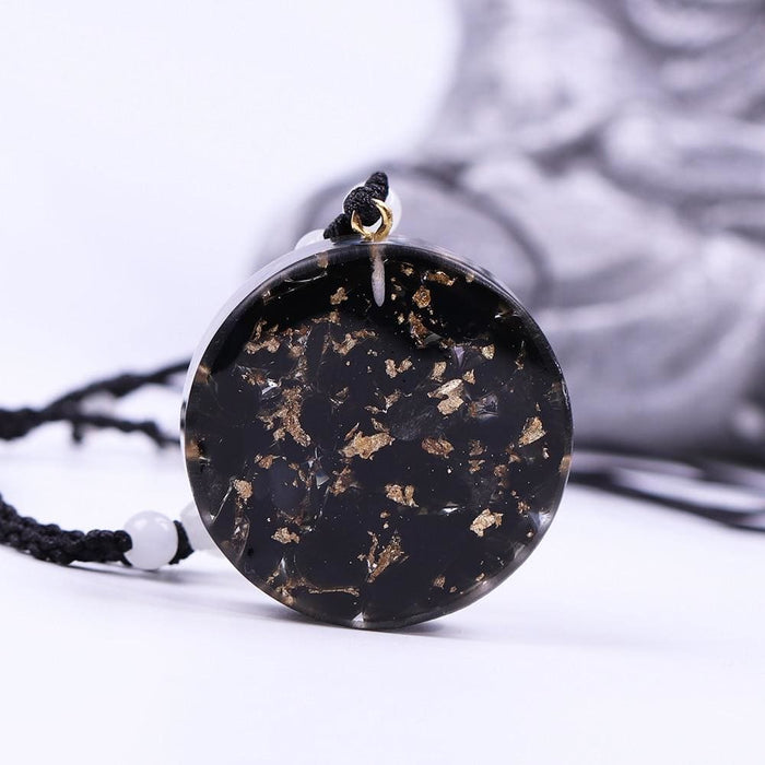 Orgonite Necklace Life Of Flower Obsidian Yoga Meditation
