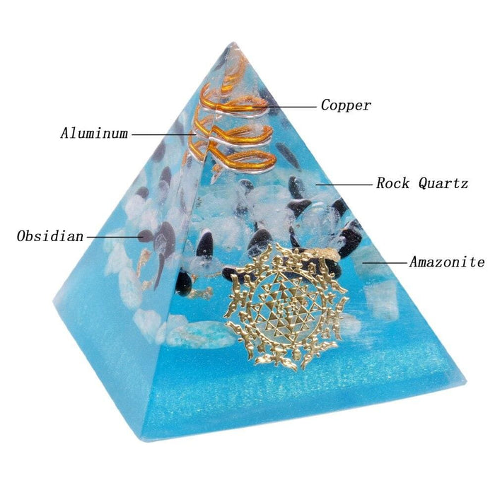 Orgonite Pyramid Natural Crystal Energy Chakra Chamuel Cure