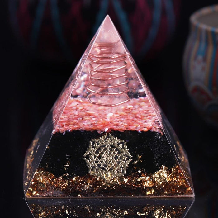 Orgonite Pyramid with Obsidian Stone Energy Healing Chakra