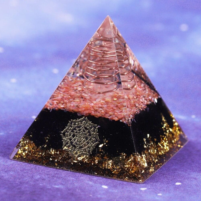 Orgonite Pyramid with Obsidian Stone Energy Healing Chakra