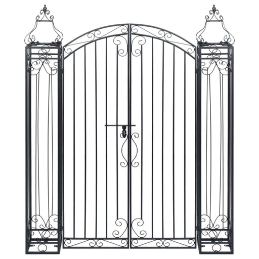 Ornamental Garden Gate Wrought Iron 122x20.5x160 Cm Akaxb