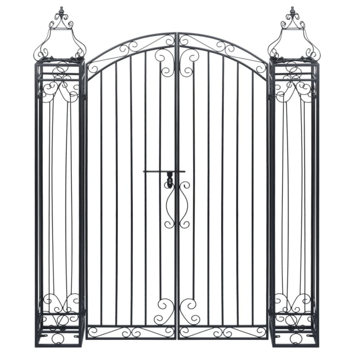 Ornamental Garden Gate Wrought Iron 122x20.5x160 Cm Akaxb