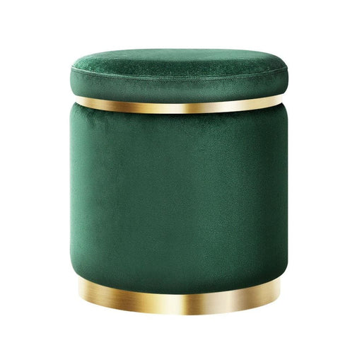 Goslash Picks Ottoman Round Velvet Foot Stool Rest Pouffe