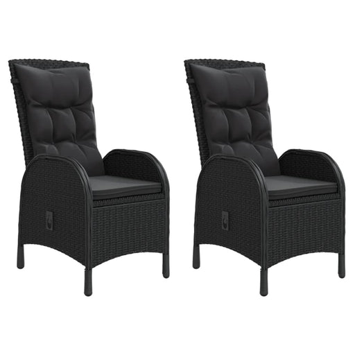Outdoor Chairs 2 Pcs Poly Rattan Black Tobplo