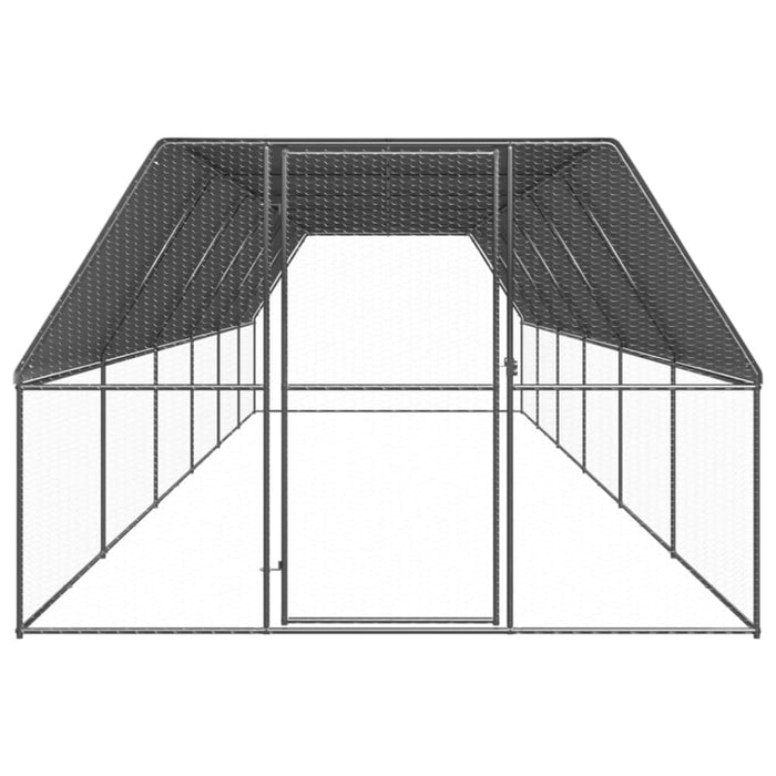 Outdoor Chicken Cage 3x12x2 m Galvanised Steel Topatnb