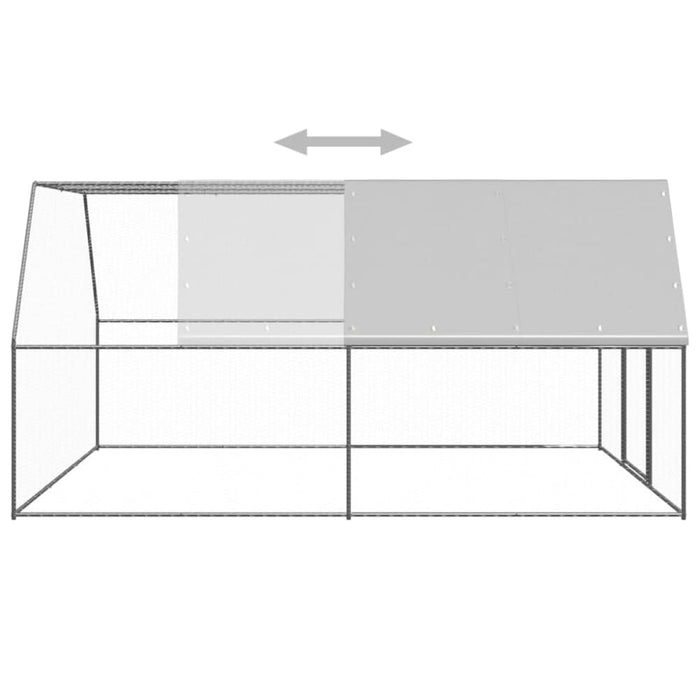 Outdoor Chicken Cage 3x2x2 m Galvanised Steel Tbnktxa
