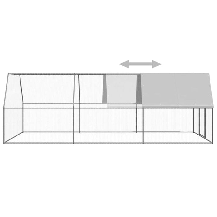 Outdoor Chicken Cage 3x2x2 m Galvanised Steel Tbnktxp