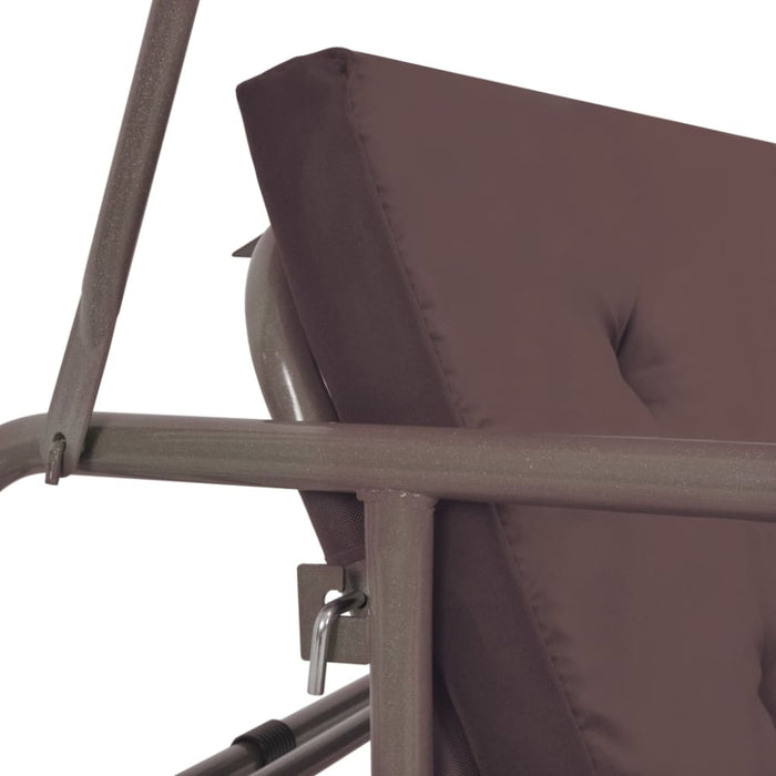 Outdoor Convertible Swing Bench with Canopy Coffee Atxax