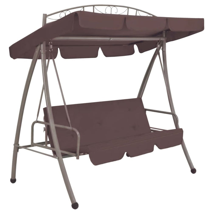 Outdoor Convertible Swing Bench With Canopy Coffee Atxax