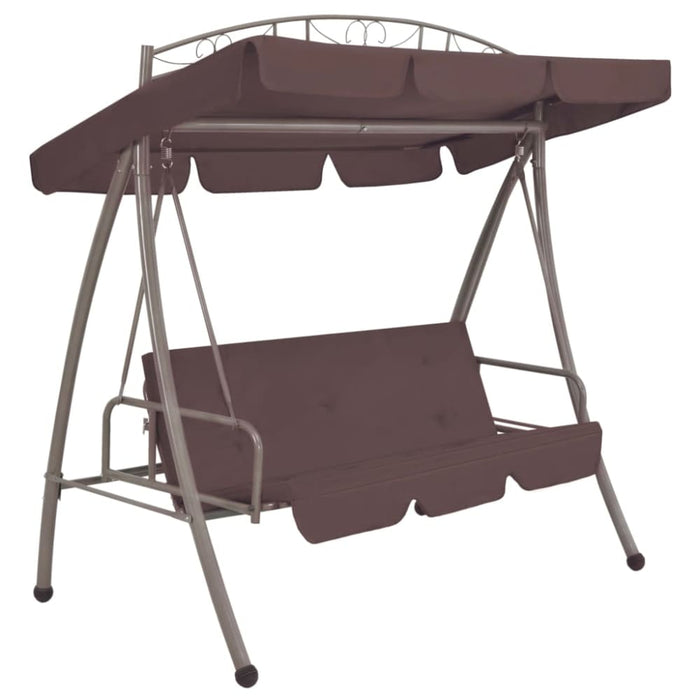 Outdoor Convertible Swing Bench with Canopy Coffee Atxax