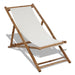 Outdoor Deck Chair Bamboo and Canvas Aoako