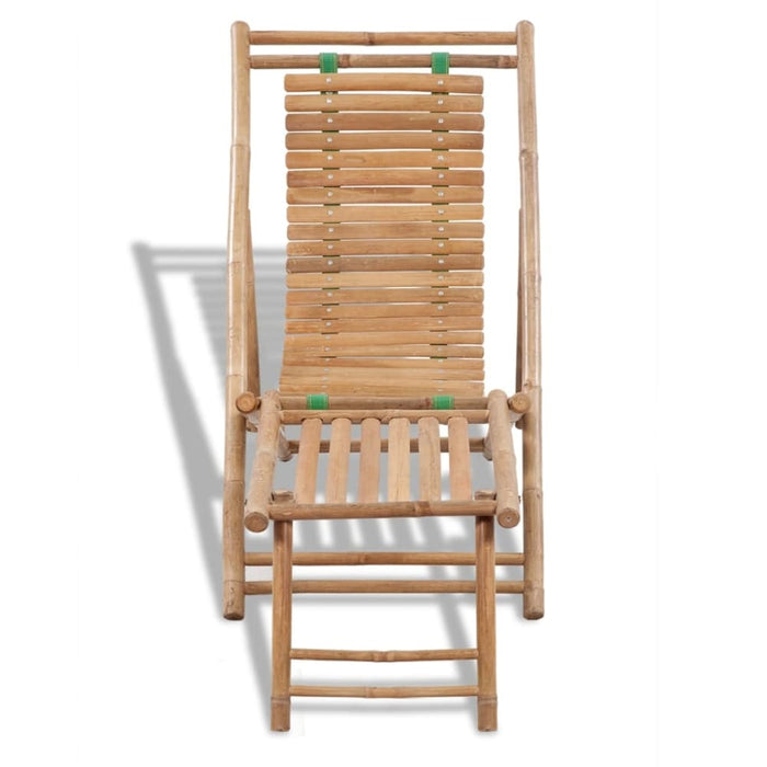 Outdoor Deck Chair with Footrest Bamboo Aoakx