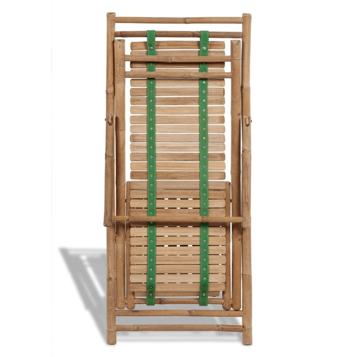 Outdoor Deck Chair with Footrest Bamboo Aoakx