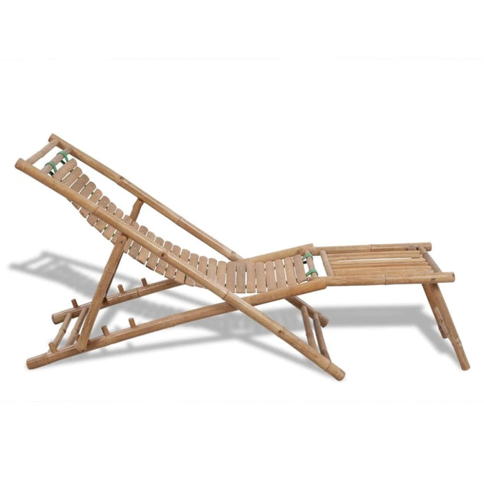 Outdoor Deck Chair with Footrest Bamboo Aoakx
