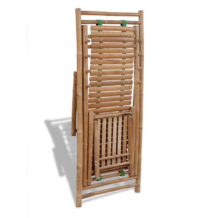 Outdoor Deck Chair with Footrest Bamboo Aoakx
