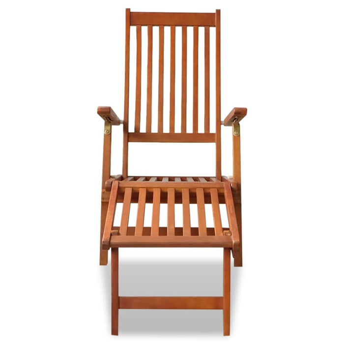 Outdoor Deck Chair with Footrest Solid Acacia Wood Aoatt
