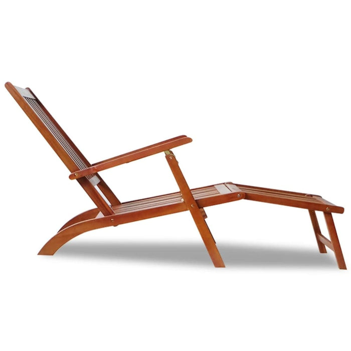 Outdoor Deck Chair with Footrest Solid Acacia Wood Aoatt
