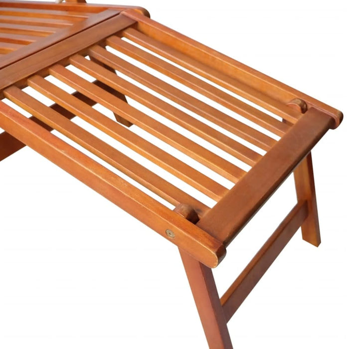 Outdoor Deck Chair with Footrest Solid Acacia Wood Aoatt