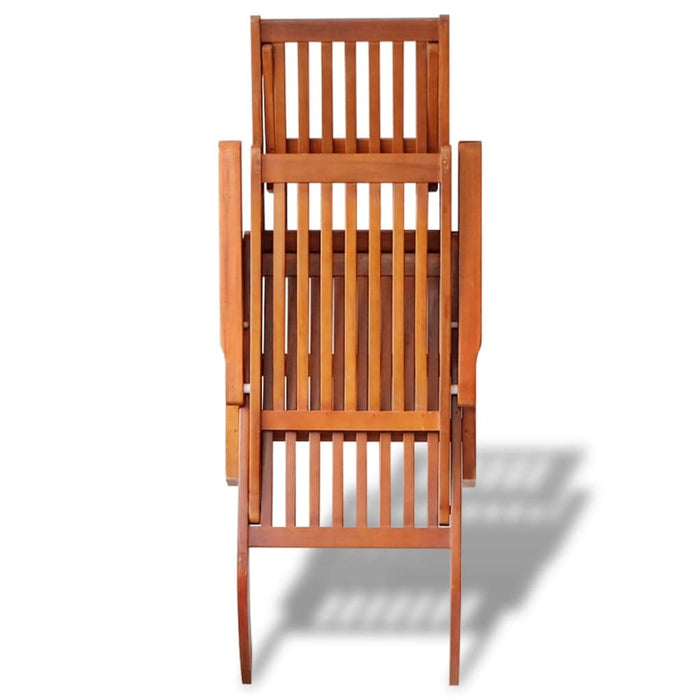 Outdoor Deck Chair with Footrest Solid Acacia Wood Aoatt