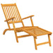 Outdoor Deck Chairs with Footrests and Table Solid Wood