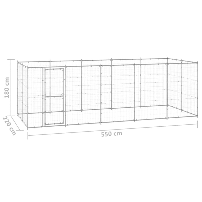 Outdoor Dog Kennel Galvanised Steel 12.1 M² Tbnxtbk