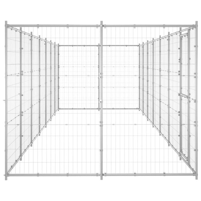 Outdoor Dog Kennel Galvanised Steel 16.94 M² Tbnxtob