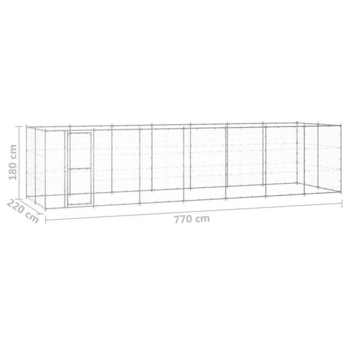 Outdoor Dog Kennel Galvanised Steel 16.94 M² Tbnxtob