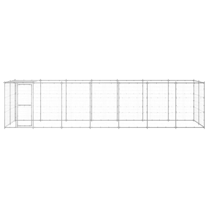 Outdoor Dog Kennel Galvanised Steel With Roof 16.94 M²
