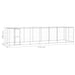 Outdoor Dog Kennel Galvanised Steel With Roof 16.94 M²