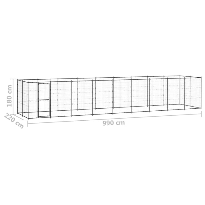Outdoor Dog Kennel Steel 21.78 M² Tbnxtbo