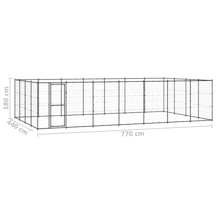 Outdoor Dog Kennel Steel 33.88 M² Tbnxtop