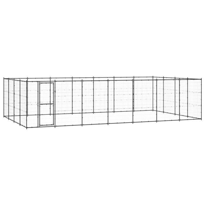 Outdoor Dog Kennel Steel 33.88 M² Tbnxtop