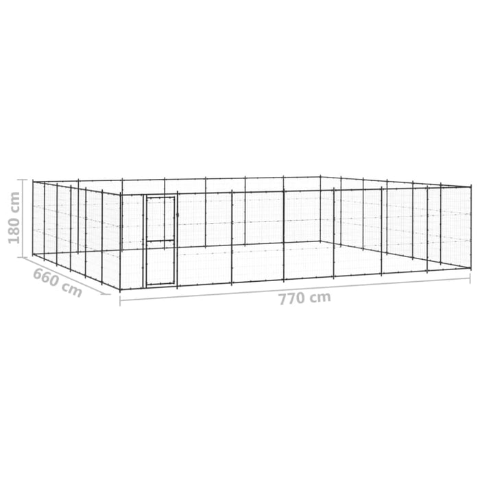 Outdoor Dog Kennel Steel 50.82 M² Tbnxtxp