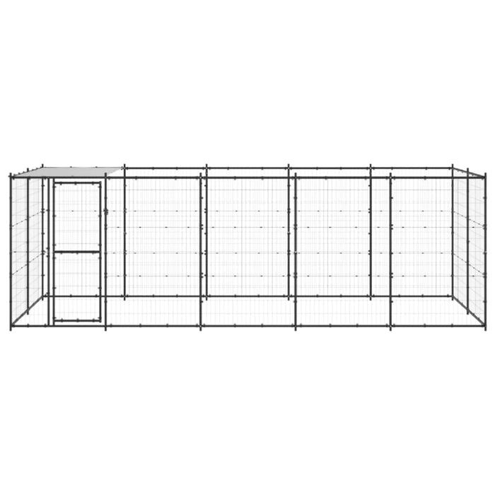 Outdoor Dog Kennel Steel with Roof 12.1 M² Tbnxxka