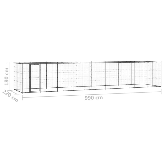 Outdoor Dog Kennel Steel With Roof 21.78 M² Tbnxxkl